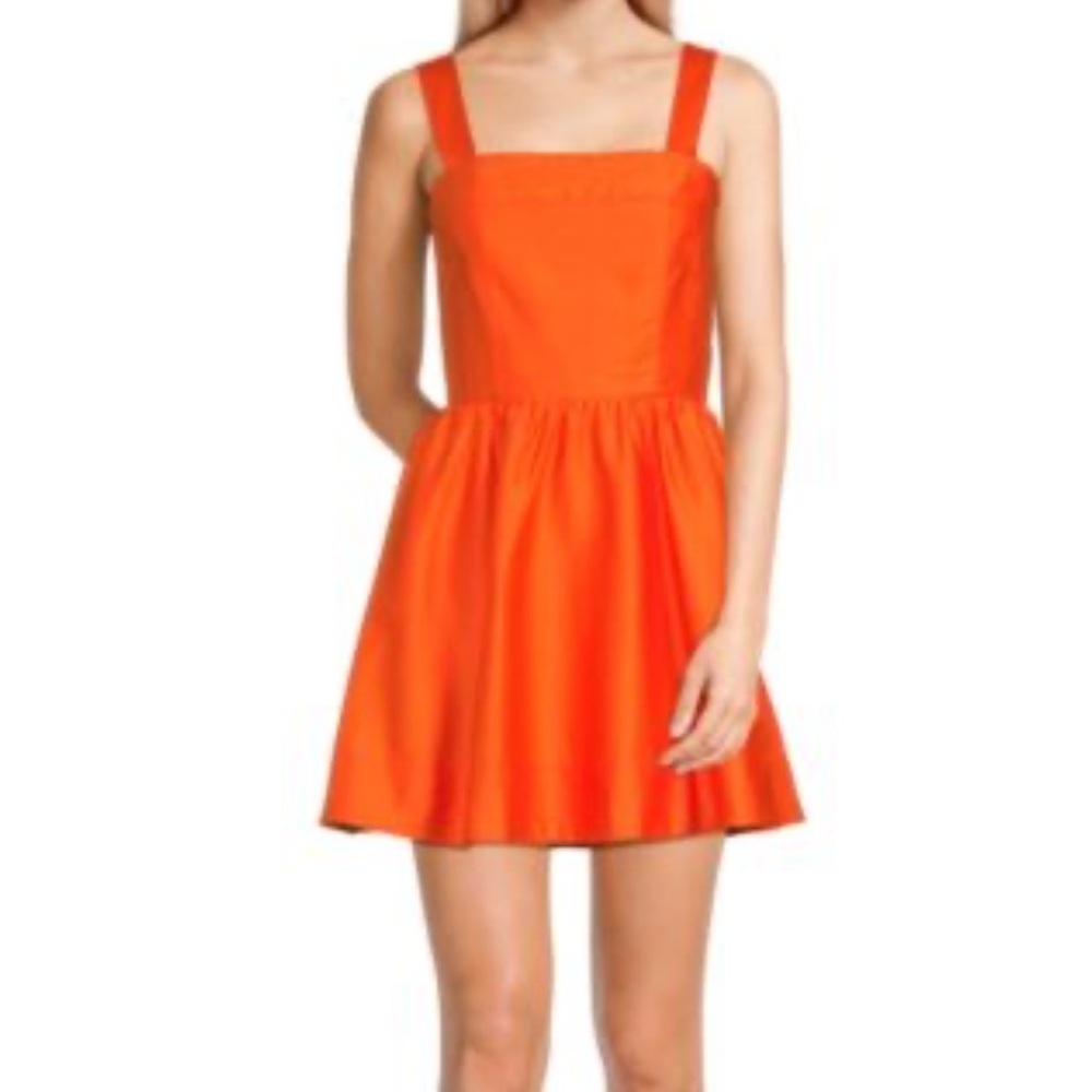 Alice + Olivia Orange Saige Wide Strap Mini Dress Size 8